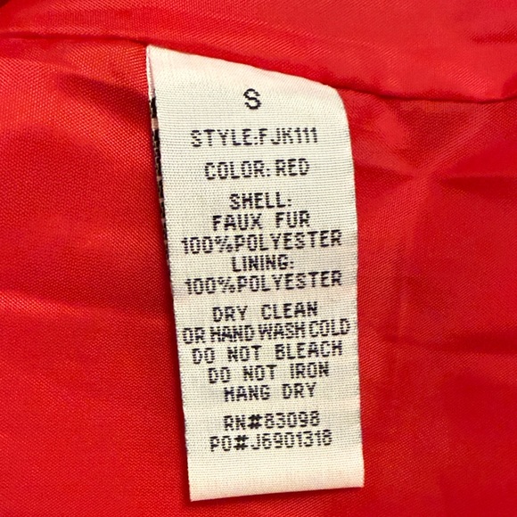 Bold Red Faux Fur Jacket - Picture 4 of 5